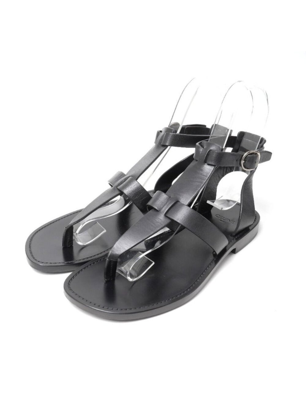 Celine Sandals Ankle Strap Flat Thong Shoes 36